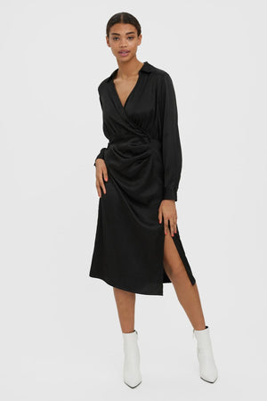 Robe en veau Kleo - Noir