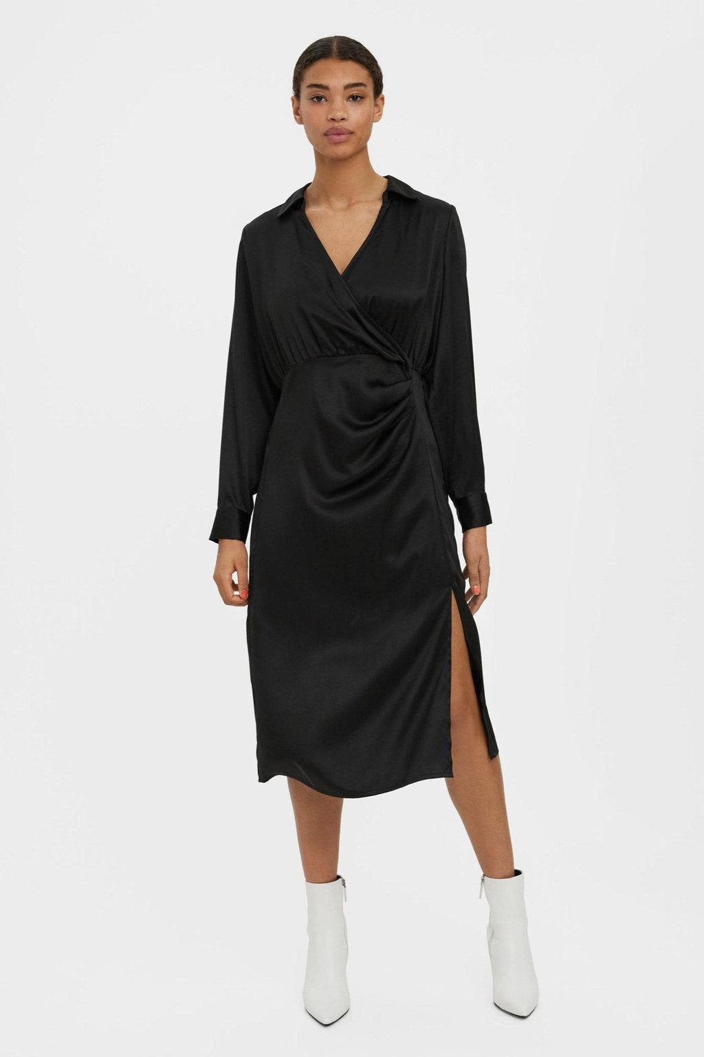 Robe en veau Kleo - Noir