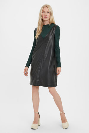 Bella Coated Kjole - Sort