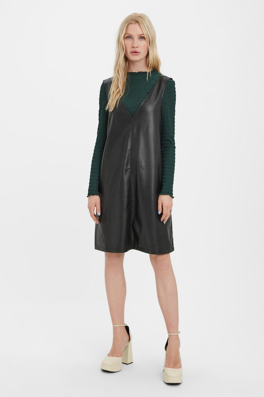 Bella Coated Kjole - Sort