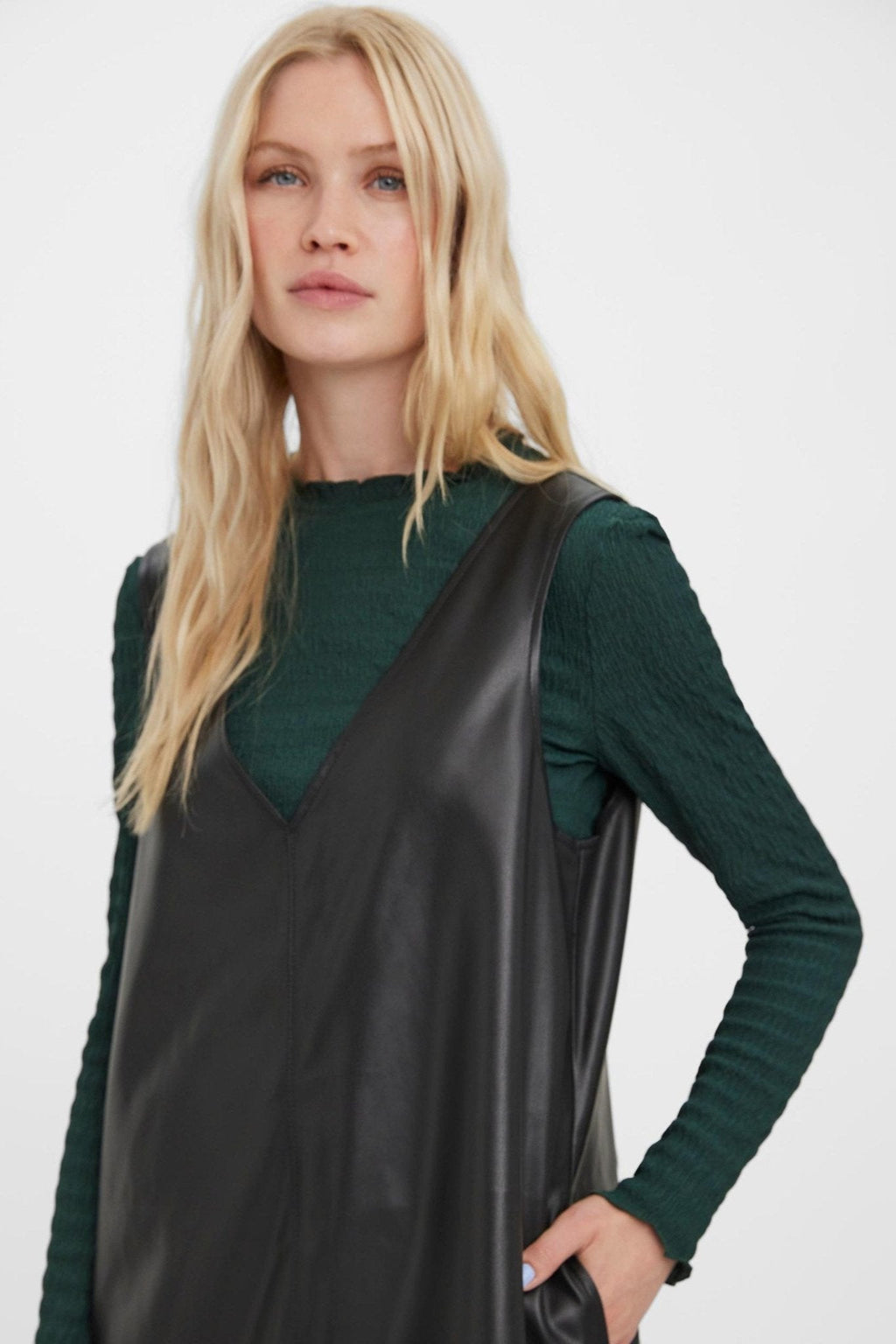 Bella Coated Kjole - Sort