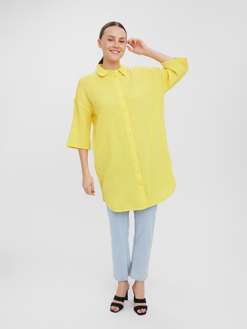 Natali 3/4 overshirt - Jaune