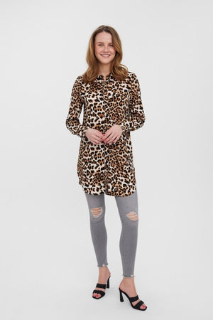 Chemise longue facile - bronzage