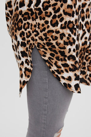 Chemise longue facile - bronzage