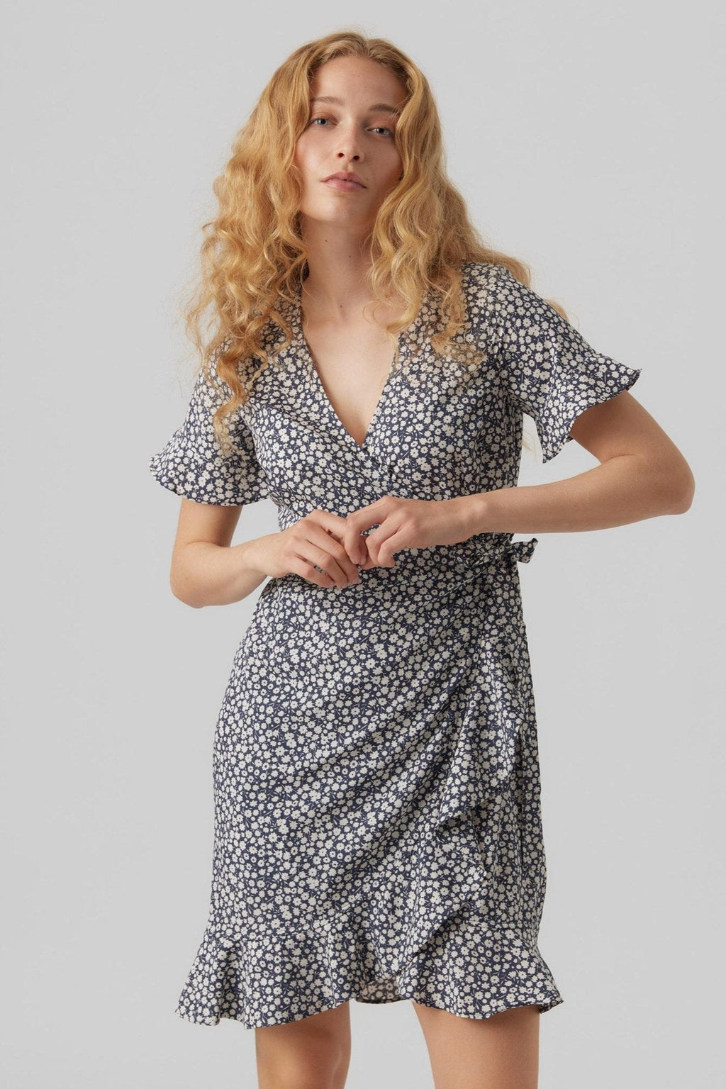 Mini robe cache-cœur Henné - China Blue