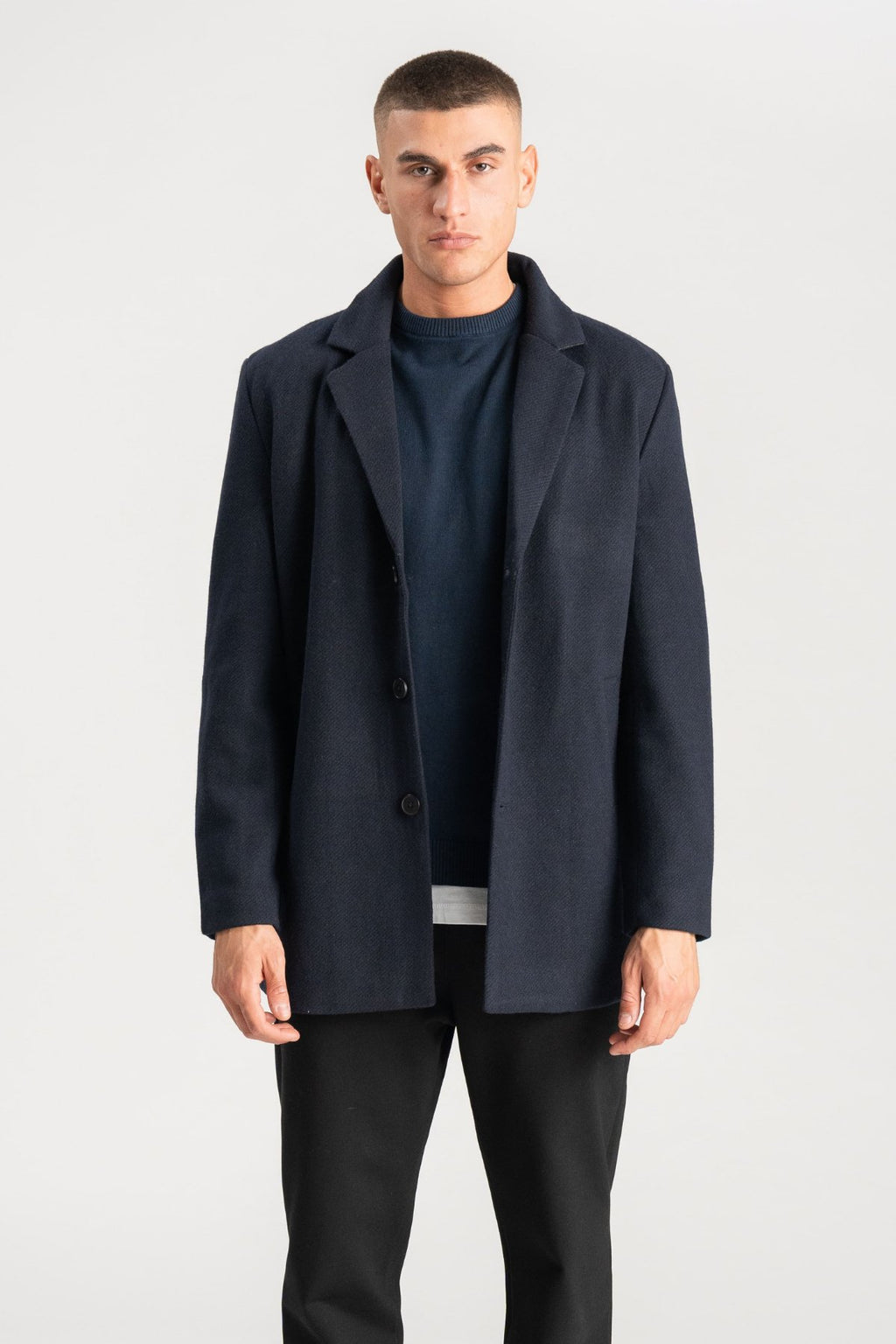 Manteau de laine - Marine