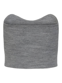 Angie Knit Tube Top - Light Grey Melange