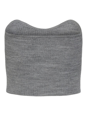 Angie Knit Tube Top - Light Grey Melange - TeeShoppen Group™ - T-shirt - PIECES