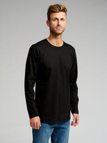 T-shirt basique à manches longues - noir