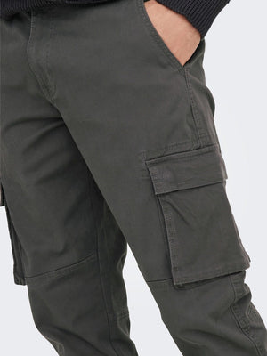 Cam Stage Cargo Pants - Grey Pinstripe - TeeShoppen Group™ - Pants - Only & Sons