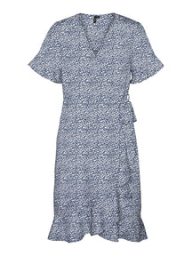 Mini robe cache-cœur Henné - China Blue