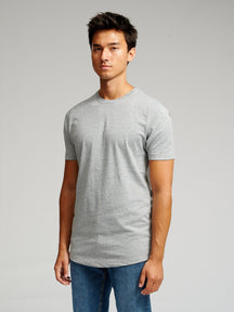 T-shirt long - mélange gris