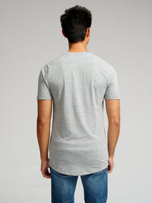 T-shirt long - mélange gris