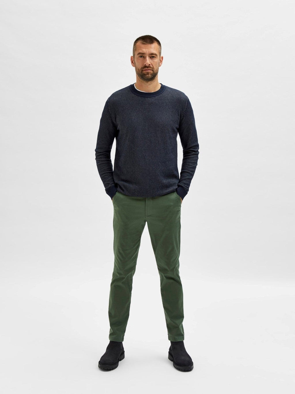 Miles Flex Chino Pants - Bronze Green (organic cotton)