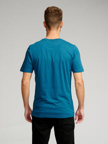 T-shirt de base biologique - Bleu à l'essence
