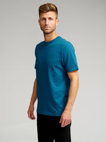 T-shirt de base biologique - Bleu à l'essence