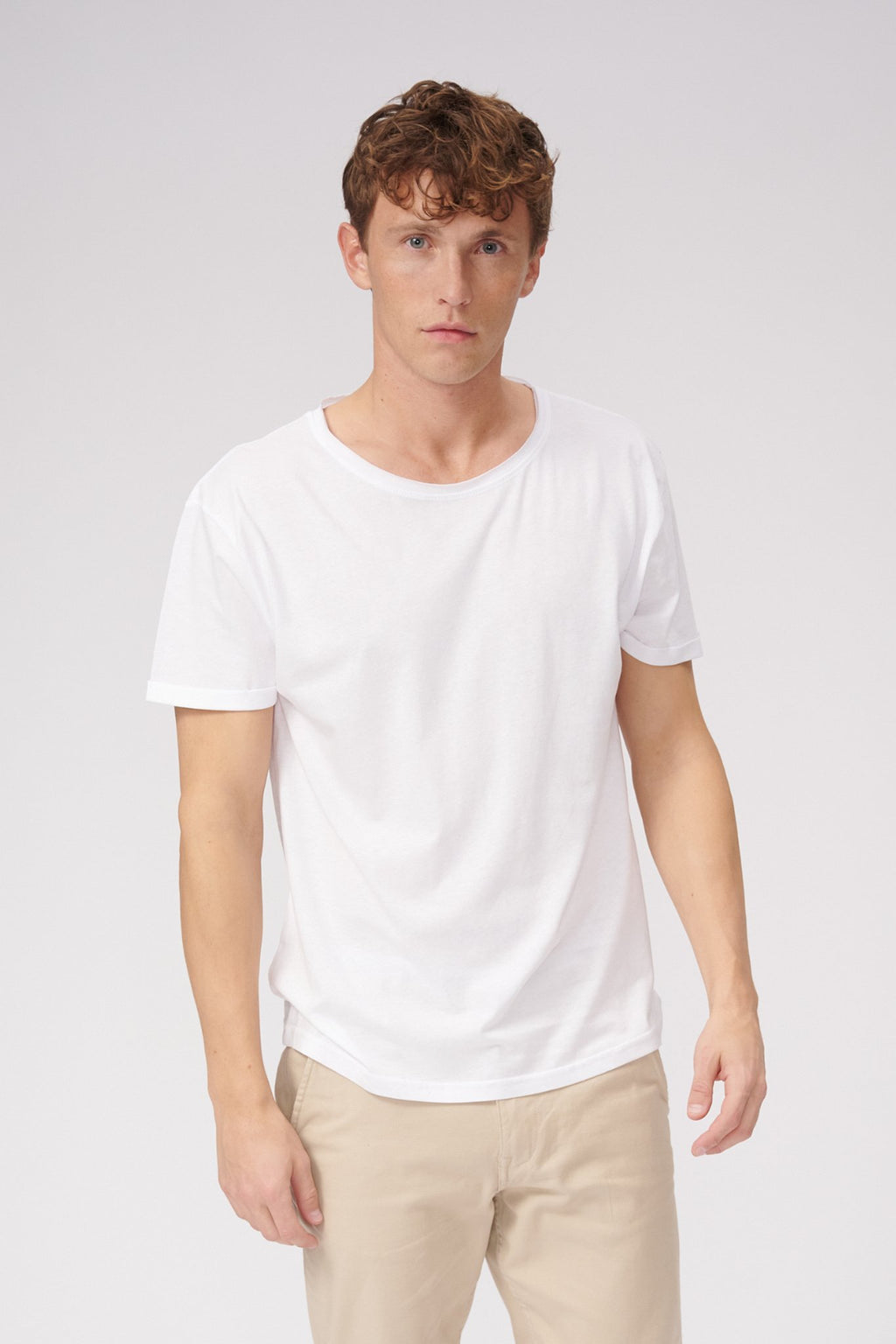 T-shirt à cou brut - blanc