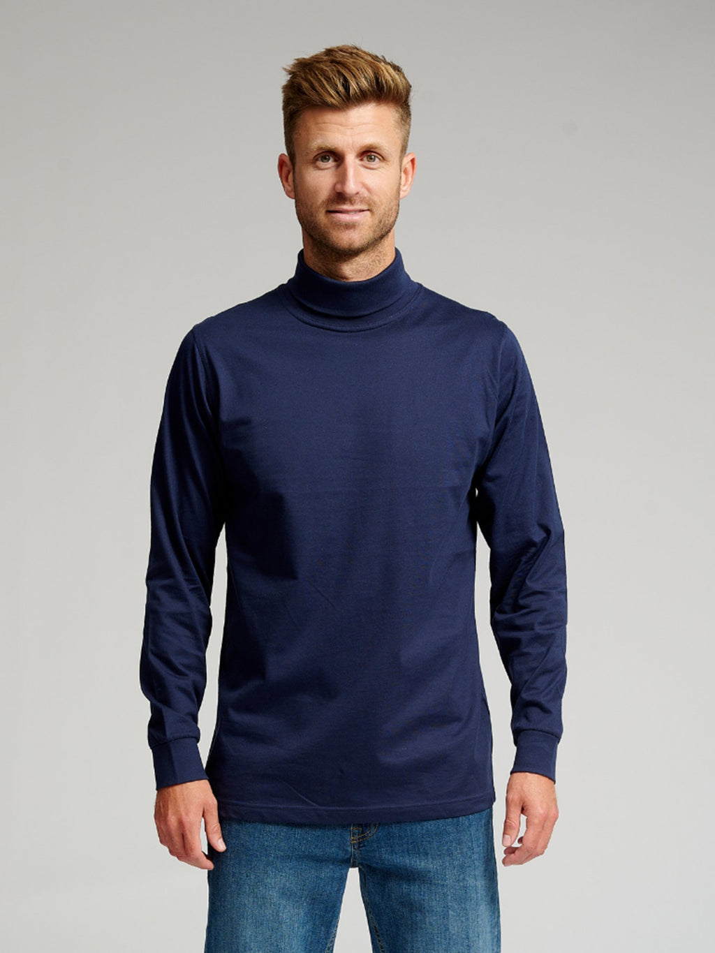 Roll collar sweater - Navy
