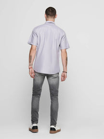 Chemise à manches courtes - gris clair