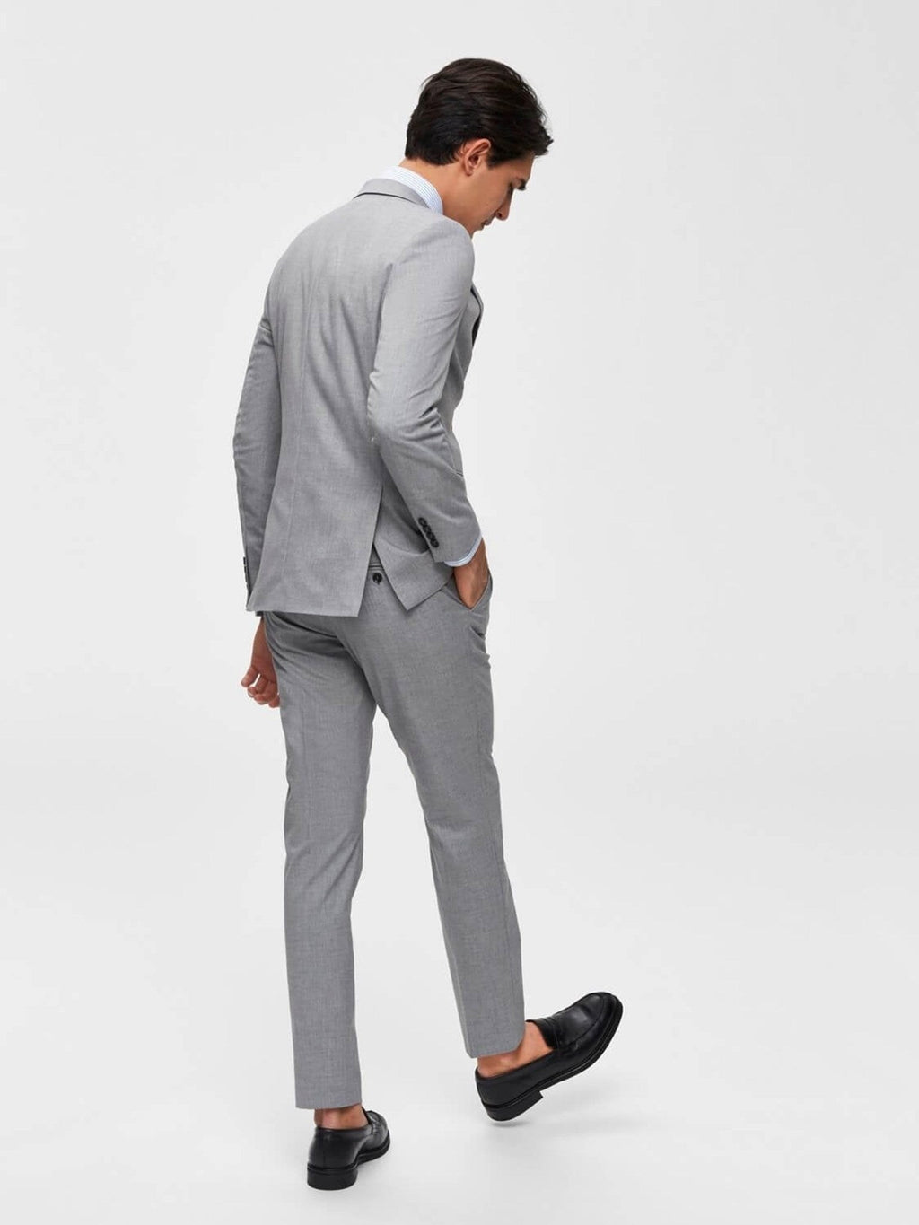 Pantalon de costume slim - gris clair