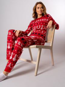 Snowflake Women Pajamas - Red