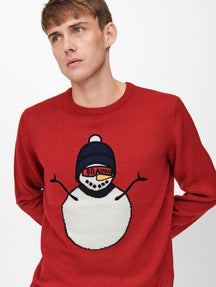 Snowman Christmas Trine - Rouge