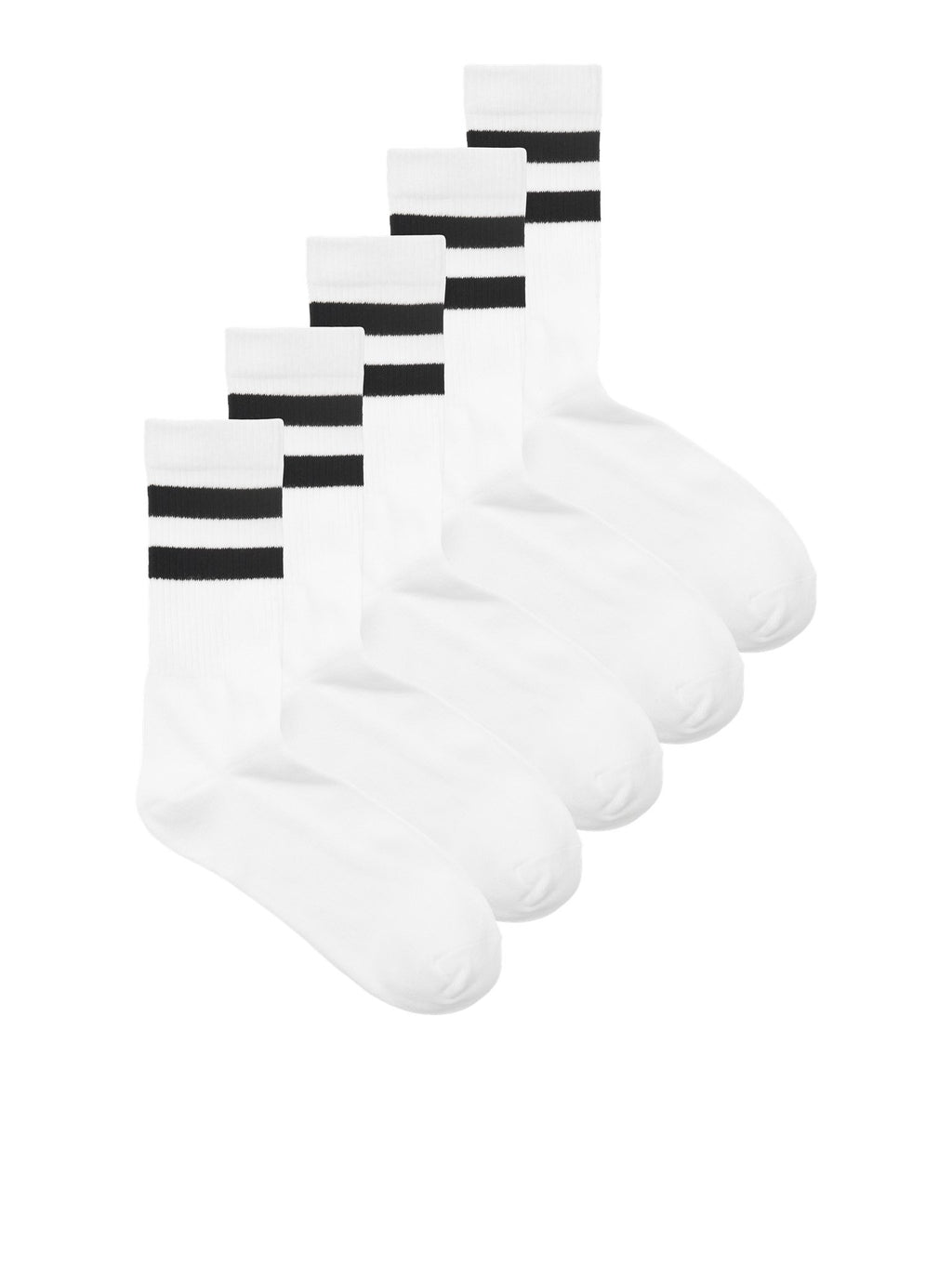 Chaussettes de sport 5 pcs. - Blanc noir